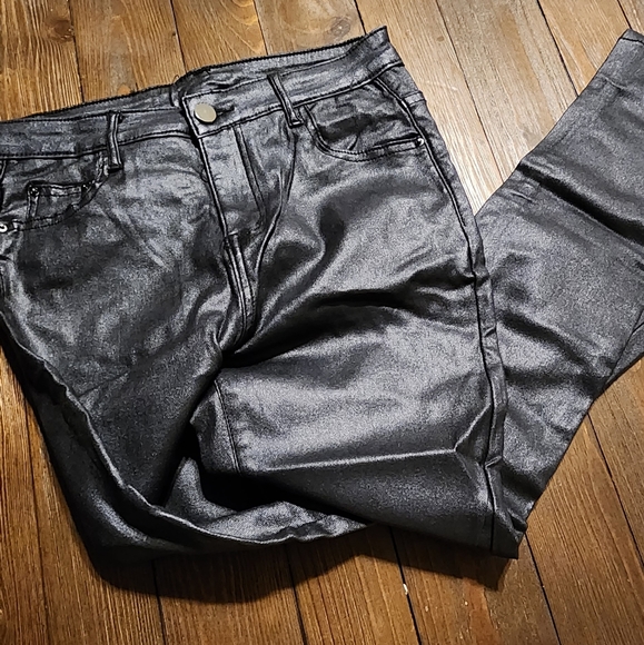 Venti6 High-Rise Coated Skinny Jeans Size L - Picture 6 of 10